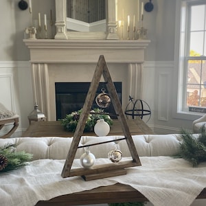 SMALL Rustic Stained A-frame Christmas Tree Ornament Display/ Ornament Hanger - 21 Inches Tall - FREE Shipping