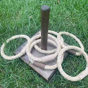 NEW Single Ring Toss Outdoor Yard/Lawn Game with 6 Rings - Quoitos - FREE U.S. shipping