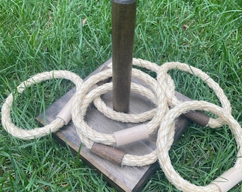Single Ring Toss Outdoor Yard/Lawn Game with 6 Rings - Quoitos - FREE U.S. shipping