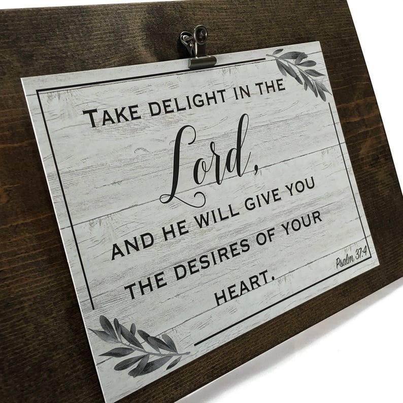 Bible Verse Rustic Wood Wall Art Decor Sign Psalm 374 Etsy