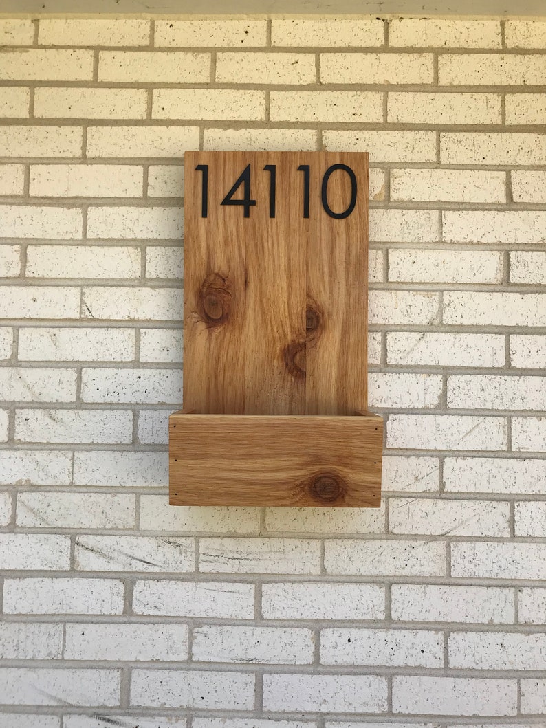 Custom Cedar Address Sign with Flower Box 22x12 inches FREE Etsy