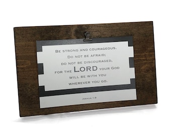 Bible Verse Rustic Wood Wall Art Decor Sign - Joshua 1:9 - FREE SHIPPING