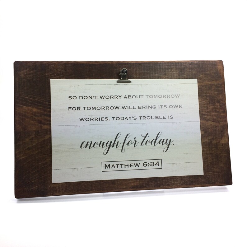 Bible Verse Rustic Wood Wall Art Decor Sign Matthew 6 34 Etsy Bible Verse Rustic Wood Wall Art Decor Sign Matthew 6 34 Etsy