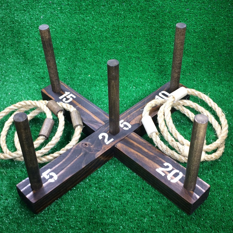 Rustic Ring Toss Outdoor Yard/Lawn Game with 6 Rings FREE U.S. shipping image 2