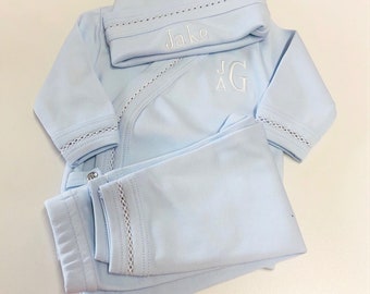 Take Me Home Outfit  Blue (Layette Wear) Name or Initial Included!