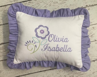 Personalized Ruffled Baby Pillow