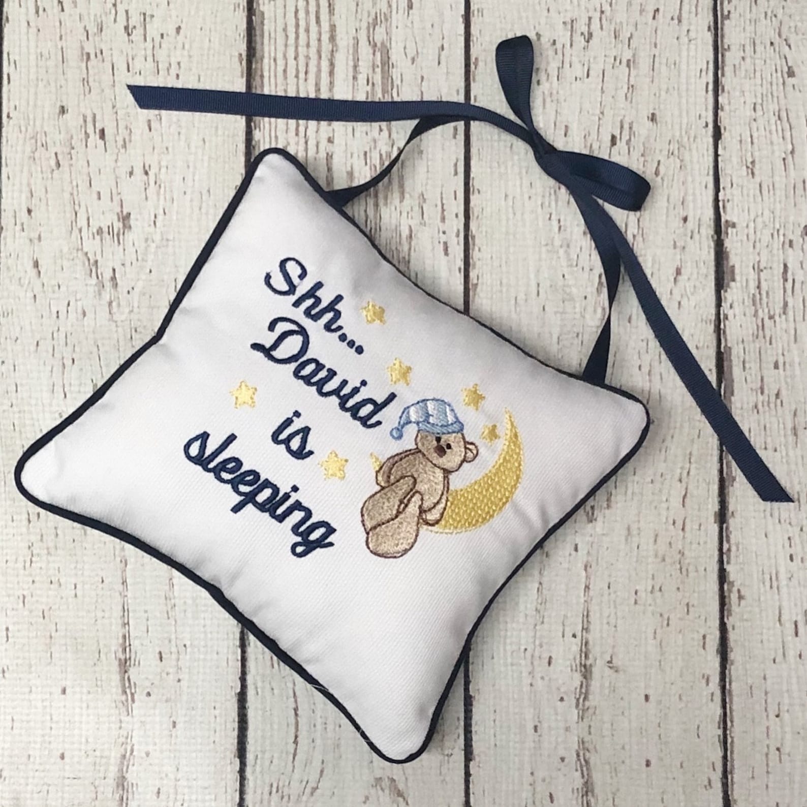Shhh Pillow Doorknob Personalized Pillow Baby Sleeping Etsy
