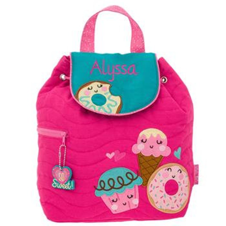 Personalized Stephen Joseph Donut Quilted Backpack