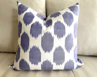 Silk Waterwave Taffeta Ikat Blue Cushion Cover  45 x 45cm
