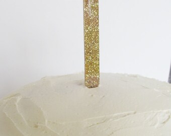 Gold glitter perspex number cake topper decoration