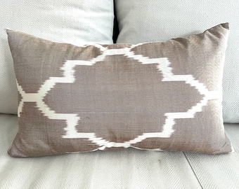 Silk Waterwave Taffeta Ikat Burgundy Cushion Cover  Approx 50 x 30cm