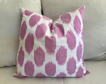 Silk Waterwave Taffeta Ikat Pink Cushion Cover  45 x 45cm