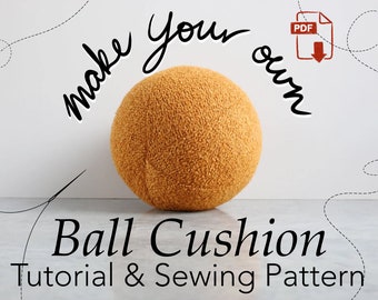 Make Your Own Ball Cushion Pillow Sewing Pattern and Tutorial PDF