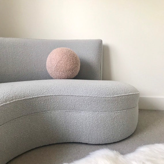 Bebe Ball Sphere Shaped Modern Minimal Soft Pink Boucle Wool Etsy