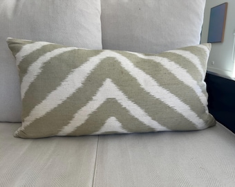 Silk Twill Zebra White Beige Cushion Cover  Approx 62 x 32cm