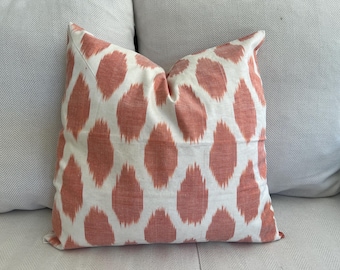 Silk Waterwave Taffeta Ikat Red Orange Cushion Cover  45 x 45cm