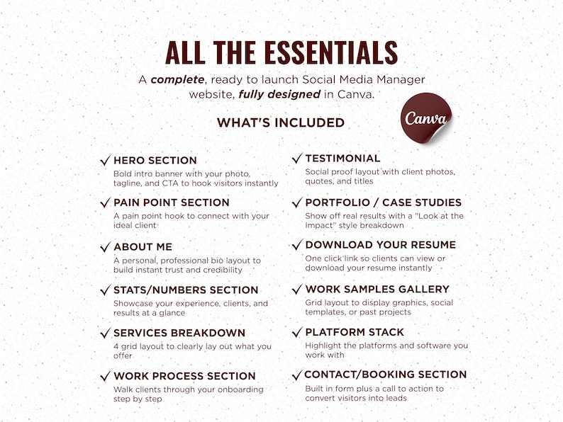 Minimal Burgundy Social Media Management Marketing Portfolio Canva ...