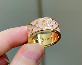 Tory Burch T Monogram Emaljring Storlek 7-8