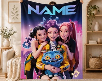 Personalized Custom Blanket Soft Throw Name Stage Demon Kpop Fan Room Decor