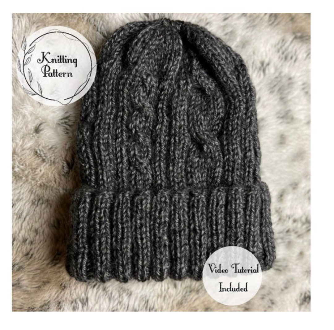 Knitting Pattern | Cable Knit Beanie | Toque Pattern With Video and ...