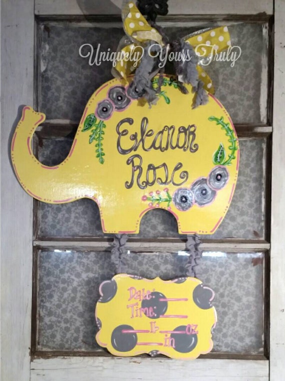 Download Items similar to Baby elephant, yellow and grey, birth ...
