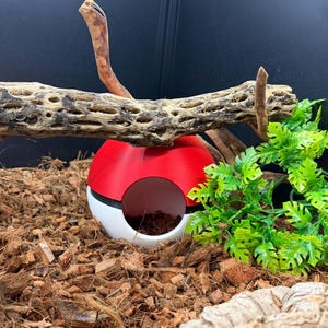 Pokeball Hide | 3D Printed Snake Hide | Ball Python & Reptile Enclosure Decor