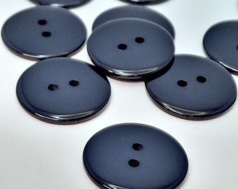 MajorCrafts 12pcs 30mm Dark Navy Blue 2 holes Large Round Resin Sewing Buttons