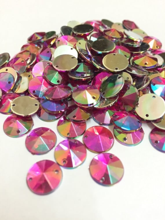 Round Shape Acrylic Stone sewing for Button Flatback plastic stone 18mm 40pcs