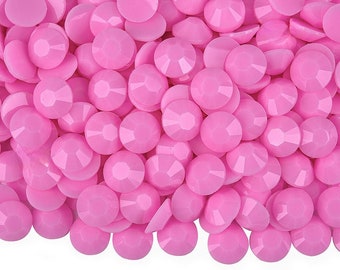 MajorCrafts Opaque Pastel Rose Pink Jelly Flat Back Round 14 Facets Resin Rhinestones C206