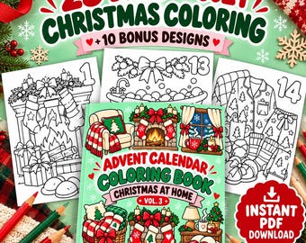 Libro para colorear de Navidad del calendario de Adviento, volumen 3