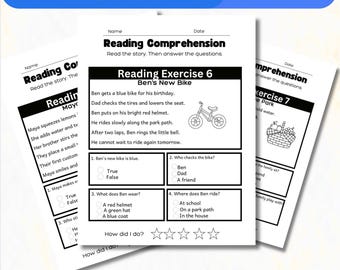 Hojas de trabajo de comprensión lectora para primer grado, 50 textos, práctica de lengua y literatura (PDF)