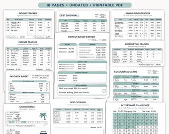 Digital Budget Planner, Hyperlinked GoodNotes Planner, Printable Finance , Expense Tracker, Savings & Debt Payoff