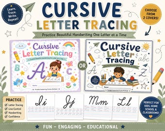 Hojas de ejercicios de escritura cursiva para niños