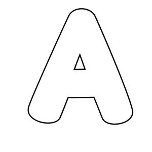 Könnte beinhalten: Ein fetter, schwarzer Umriss des Großbuchstabens A. Der Buchstabe weist abgerundete Ecken und einen dreieckigen Negativraum in der Mitte auf. Das Design ist als einfaches, klares grafisches Element mit weißem Innenraum und schwarzem Rand dargestellt.