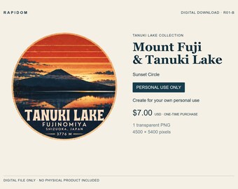 Puesta de sol en el Monte Fuji PNG, Gráfico circular del lago Tanuki, Uso personal