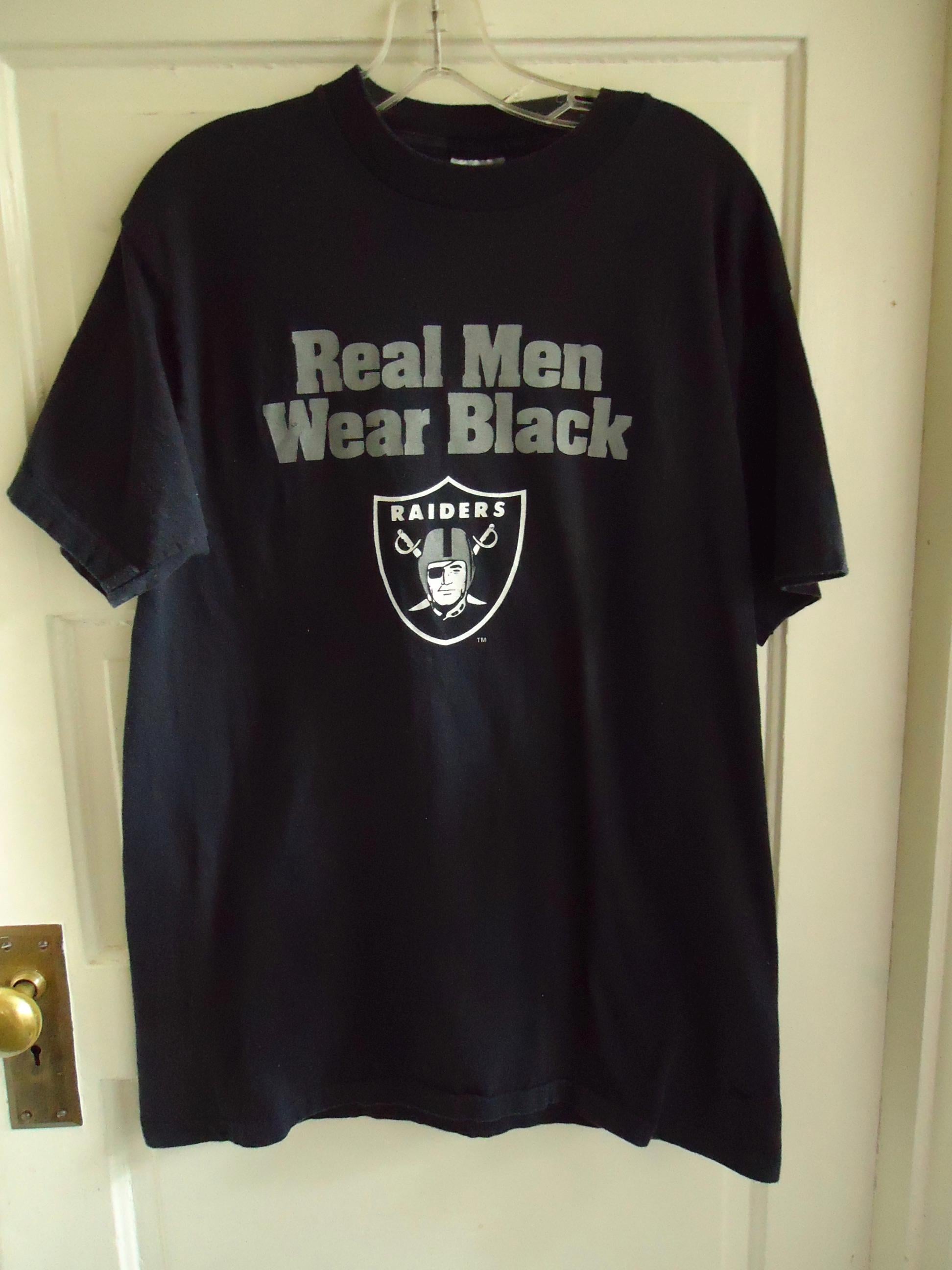 Vintage 90s Los Angeles Raiders Real Men Wear Black Distressed