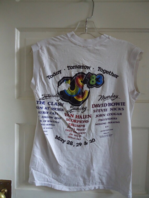 Vintage 80s US FESTIVAL '83 Trashed Muscle T Shir… - image 5