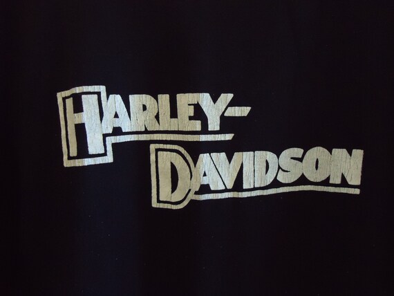 Vintage 80s Jerzees Tag HARLEY DAVIDSON Bike Shop T Shirt 50/50 Sz