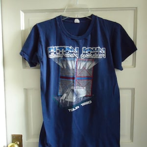 Vintage 80s ELTON JOHN Tour T Shirt sz S