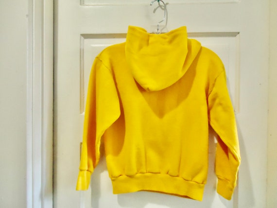 Vintage 70s/80s Distressed Yellow Hoodie Pullover… - image 2