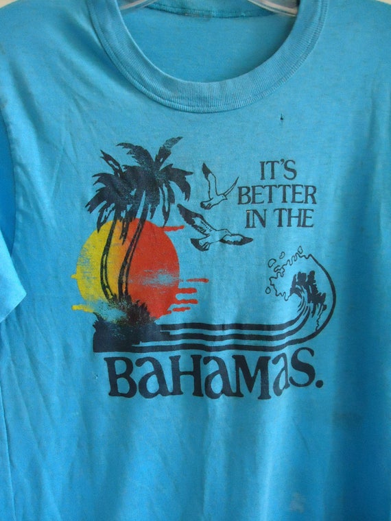 Vintage 80s Better in the BAHAMAS TRASHED T Shirt… - image 2