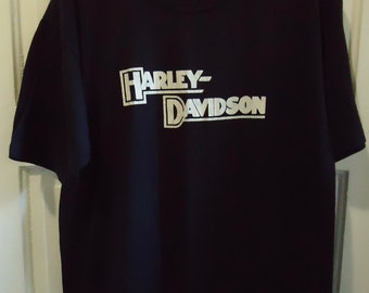 Vintage 80s Jerzees Tag HARLEY DAVIDSON Bike Shop T Shirt 50/50 Sz