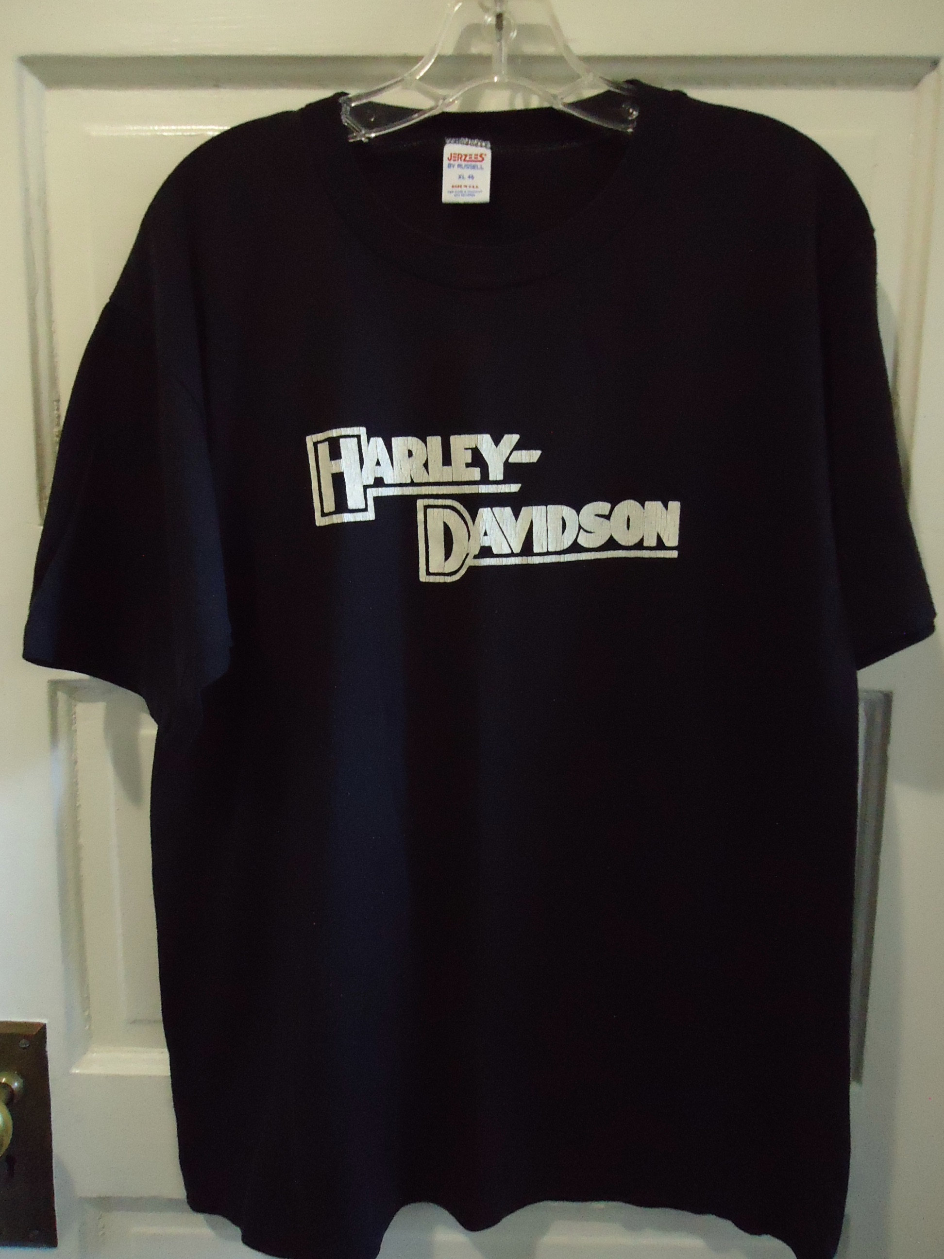 Vintage 80s Jerzees Tag HARLEY DAVIDSON Bike Shop T Shirt 50/50 Sz