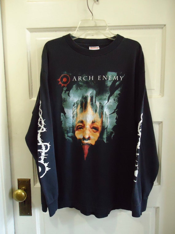 Vintage 90s ARCH ENEMY Long Sleeve Authentic Band Shirt All