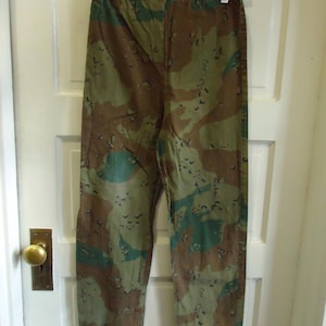 Vintage 80s/90s Army CAMO Casual Pull On Pants Elastic Waist sz XXS/XS/S