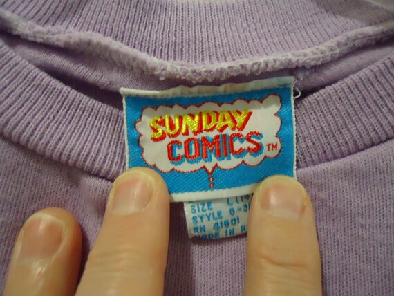 Vintage 80s Mickey Mouse SUNDAY COMICS Cropped Sl… - image 3