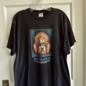 Y2K BART Simpson Inspiration Theme All Cotton Graphic Print T Shirt sz M/L
