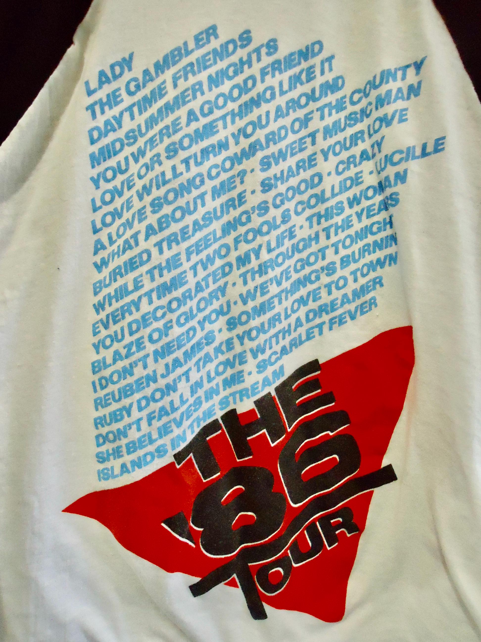 Vintage 80s 1986 Authentic KENNY ROGERS Concert Tour Raglan 