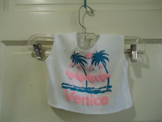 Vintage 80s Baby Muscle Shirt VENICE BEACH SO Cut… - image 1