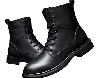 Men's Waterproof Leather Motorcycle Boots: Ankle Protection, Anti-Slip Sole